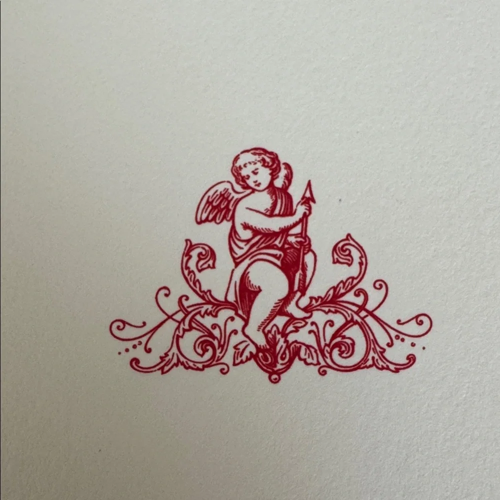10 Exquisite Engraved Crane's Foldover Valentine's Day Cards - New w/o Box